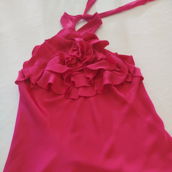 🫦ROSETTE Fuschia Rose Bow-Blouse by EXPRESS Size S - Picture 1 of 9